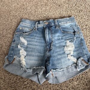 Aeropostale Blue Distressed Jean Shorts